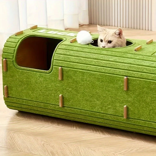 Arbre à chat 3D en forme d'arbre avec condo spacieux, griffoirs et jouets suspendus