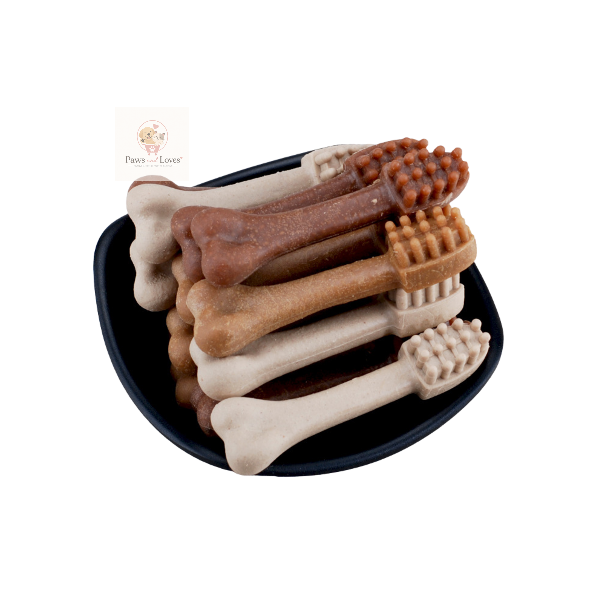 Paws & Loves Dental Bites – Friandises Dentaires pour Chiens, Haleine Fraîche et Dents Propres
