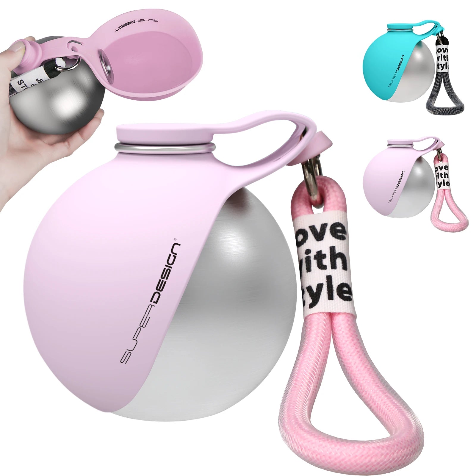 Paws & Loves™ AquaGo – Bouteille d'eau portable 2-en-1 pour chien