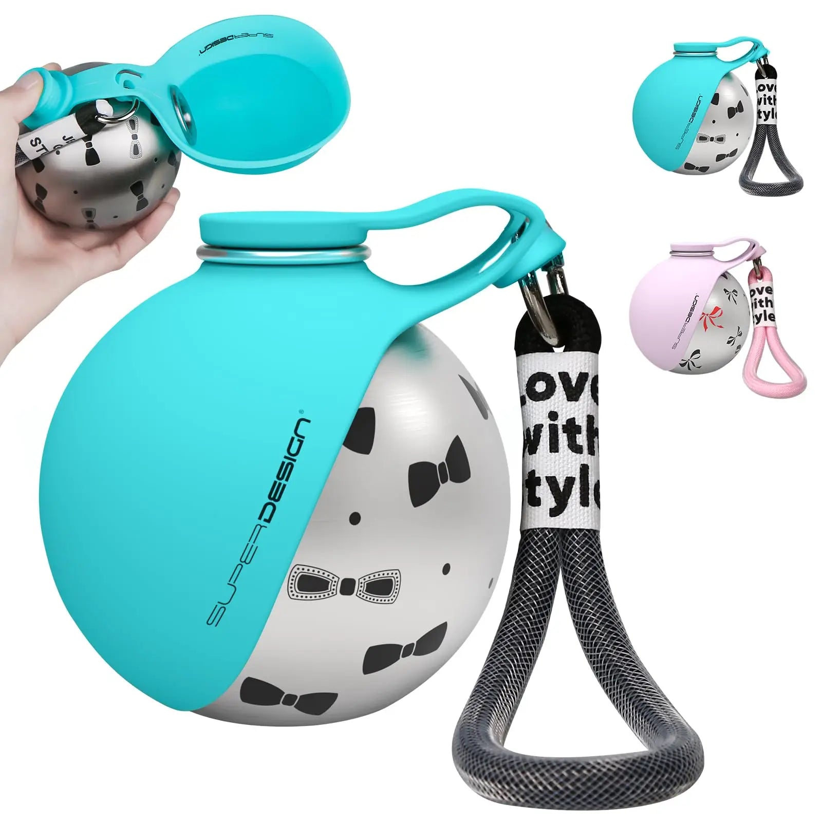 Paws & Loves™ AquaGo – Bouteille d'eau portable 2-en-1 pour chien