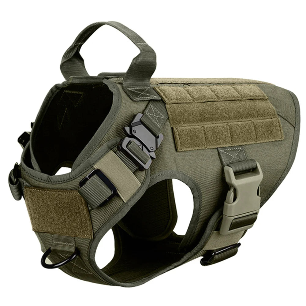 GuardianPaw – Harnais Tactique en Nylon Résistant avec Laisse Nylon 1000D