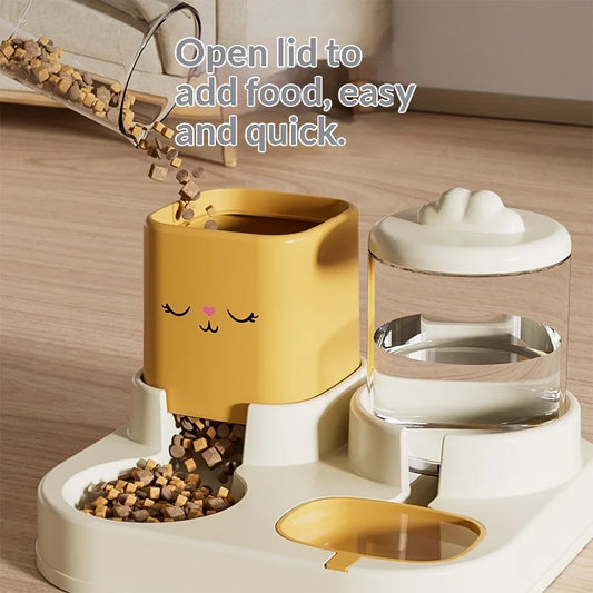 Gamelle Double Automatique pour Chien et Chat – Design Tête de Chat