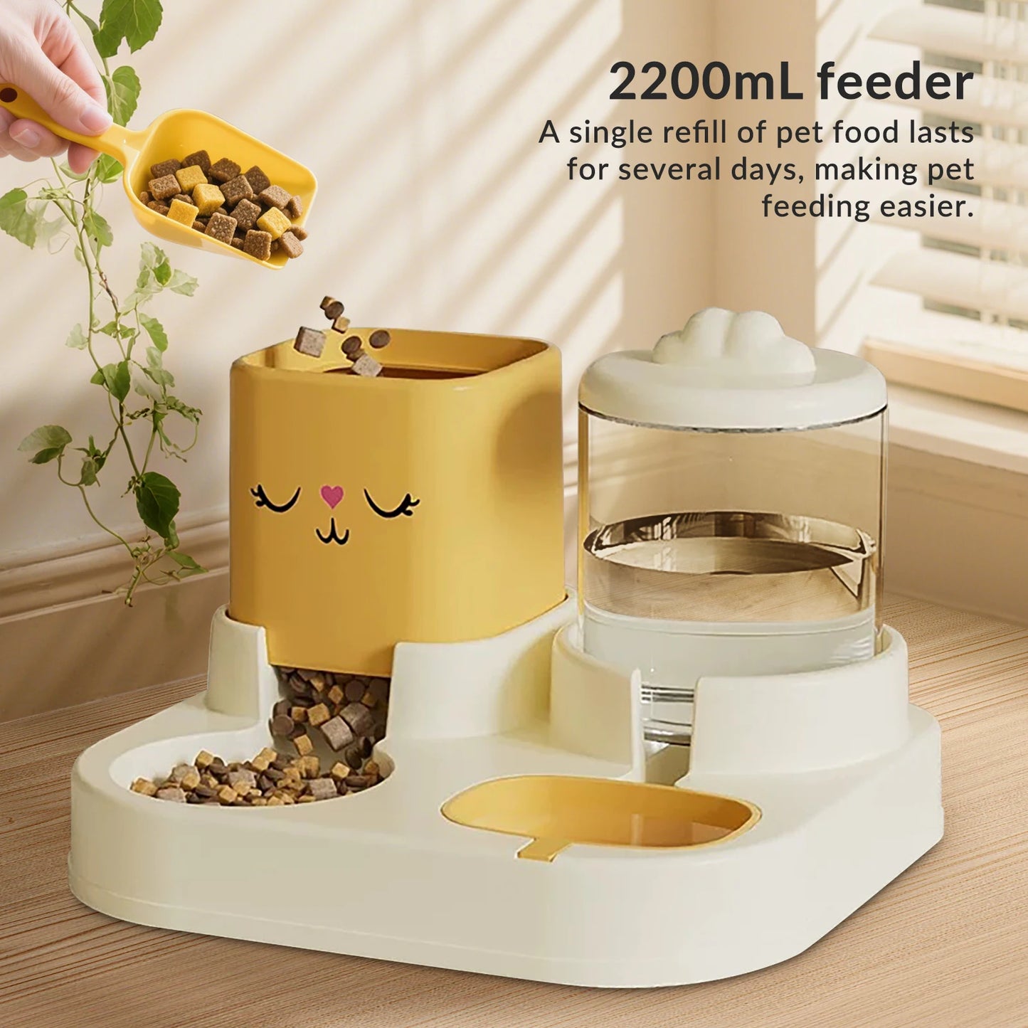 Gamelle Double Automatique pour Chien et Chat – Design Tête de Chat