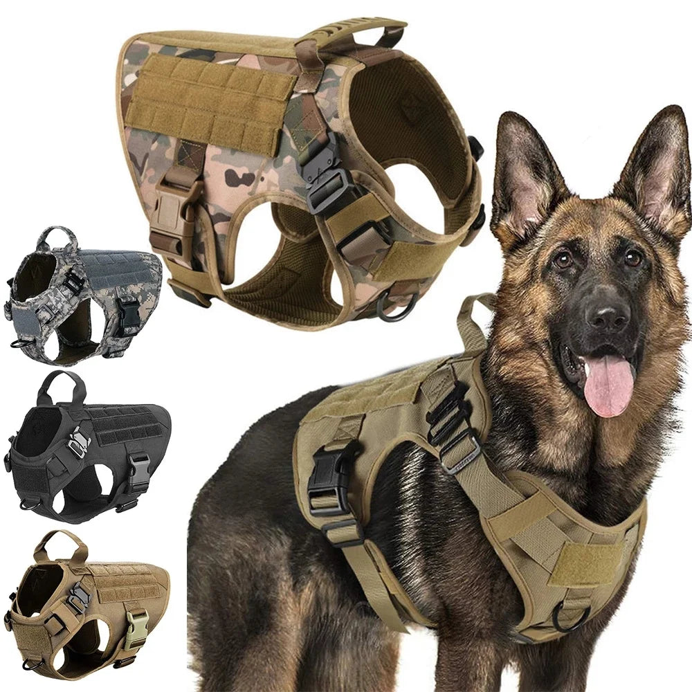 GuardianPaw – Harnais Tactique en Nylon Résistant avec Laisse Nylon 1000D