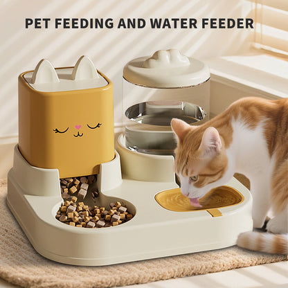 Gamelle Double Automatique pour Chien et Chat – Design Tête de Chat