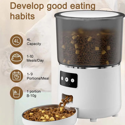 SmartFeed Pro™ – Distributeur Automatique WiFi 4L pour Chats et Chiens avec Caméra HD, Audio Bidirectionnel et Contrôle à Distance