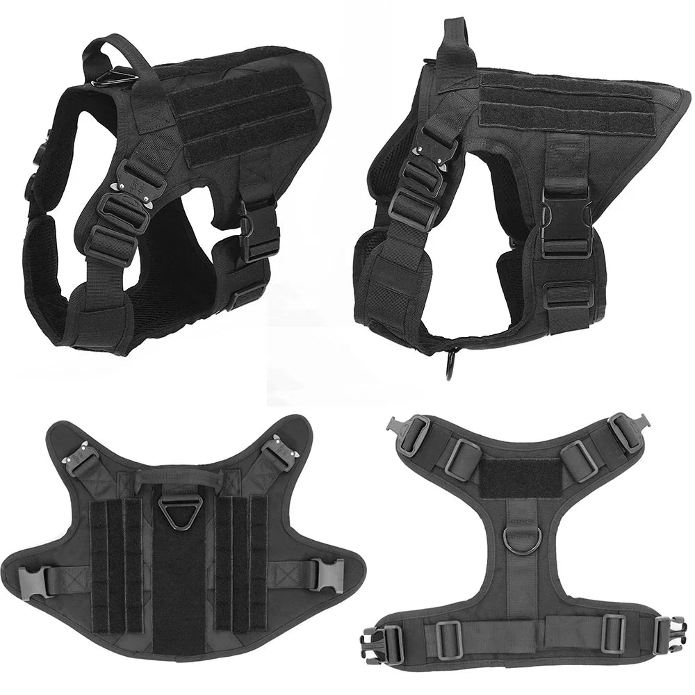 GuardianPaw – Harnais Tactique en Nylon Résistant avec Laisse Nylon 1000D