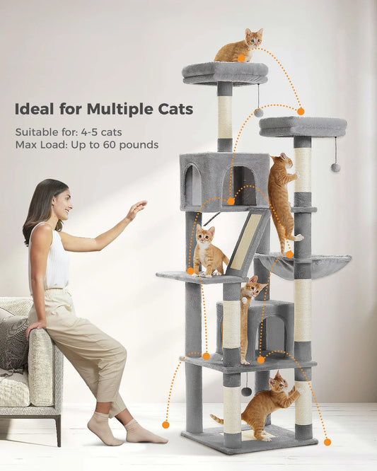Paws & Loves™ Kitty Paradise – Centre d’Activités Multi-Niveaux pour Chats d’Intérieur