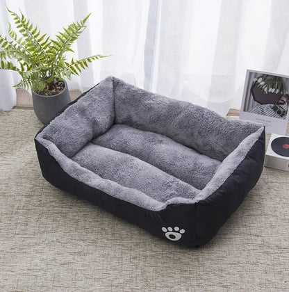 Lit moelleux noir pour chien – Coussin de couchage antidérapant et résistant aux morsures