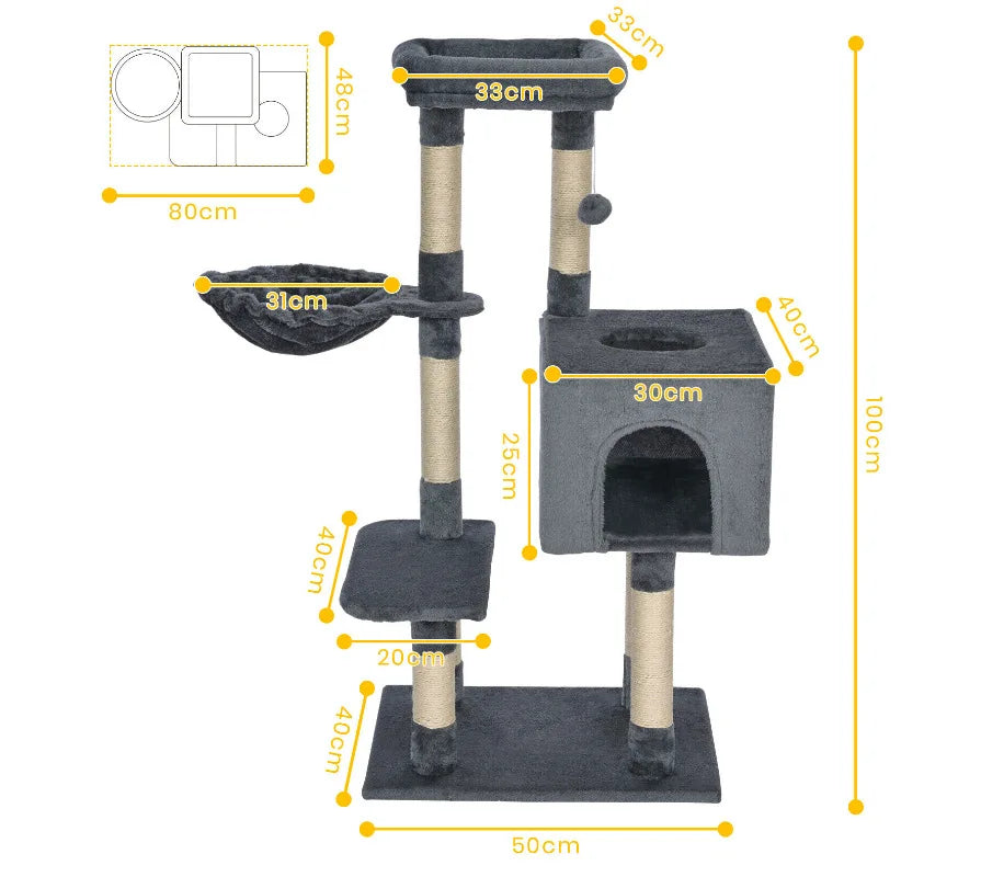 Paws & Loves™ Kitty Paradise – Centre d’Activités Multi-Niveaux pour Chats d’Intérieur