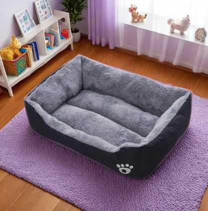 Lit moelleux noir pour chien – Coussin de couchage antidérapant et résistant aux morsures