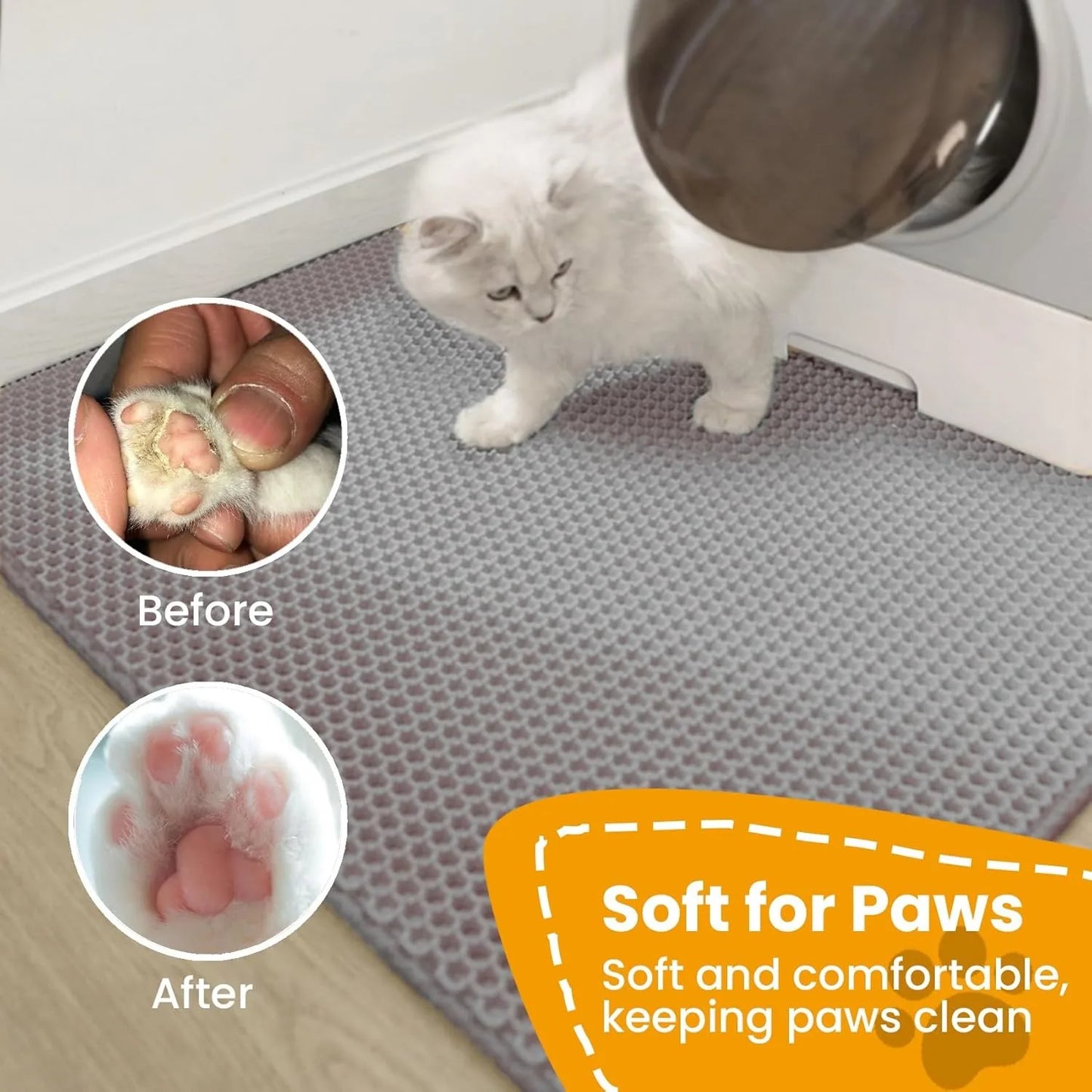 Tapis de Litière Double Couche pour Chat – Imperméable, Antidérapant et Facile à Nettoyer