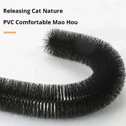 Jouet de toilettage auto-grooming pour chat avec arche de massage et tapis à gratter