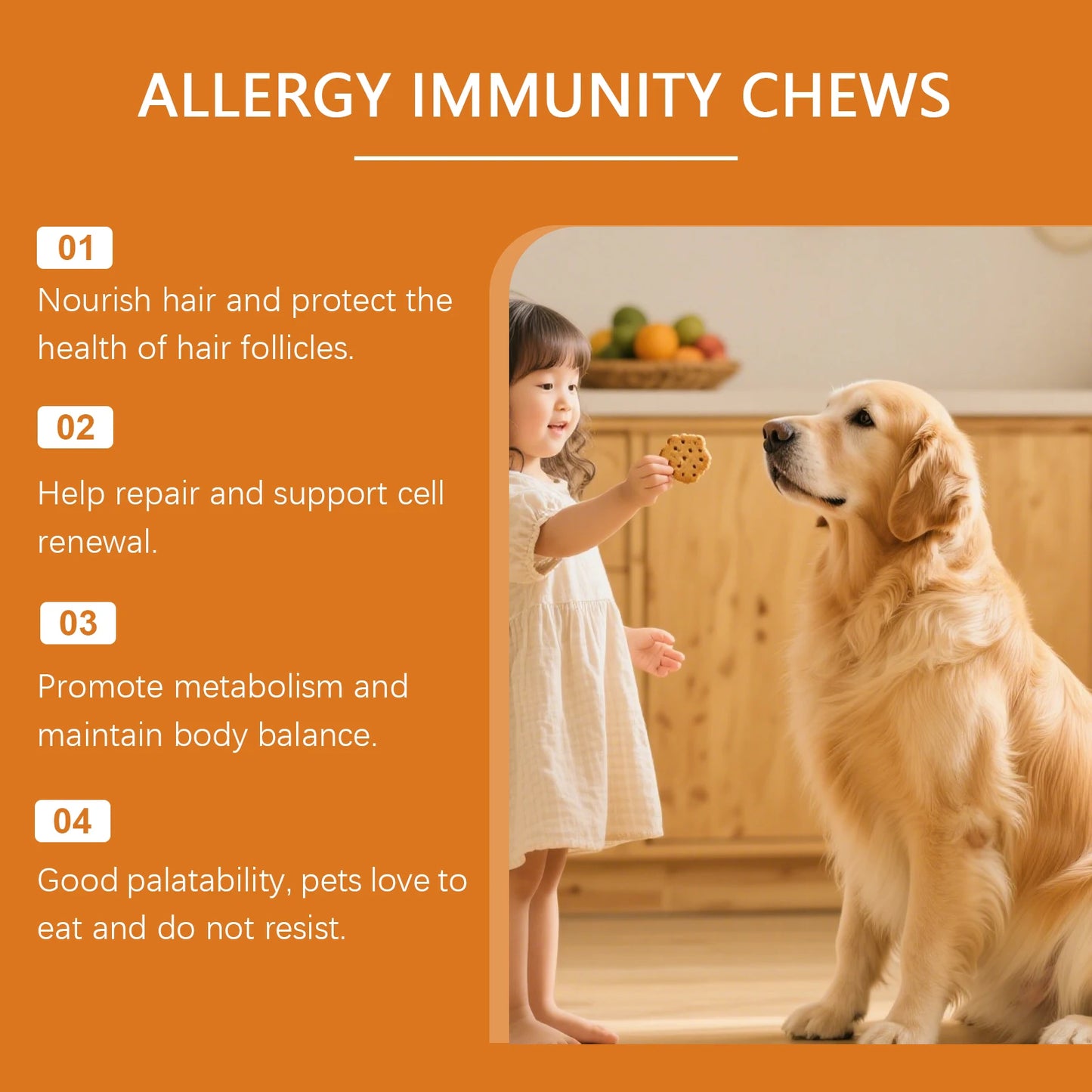 Paws & Loves™ Allergy Relief – Friandises Anti-Allergies pour Chiens, Peau Saine et Pelage Brillant