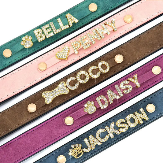 Collier en cuir personnalisé pour chien – Nom gravé gratuit
