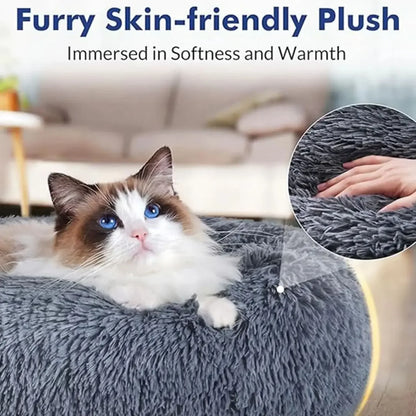 Lit Rond Ultra Doux pour Chien et Chat – Coussin Moelleux et Chaleureux