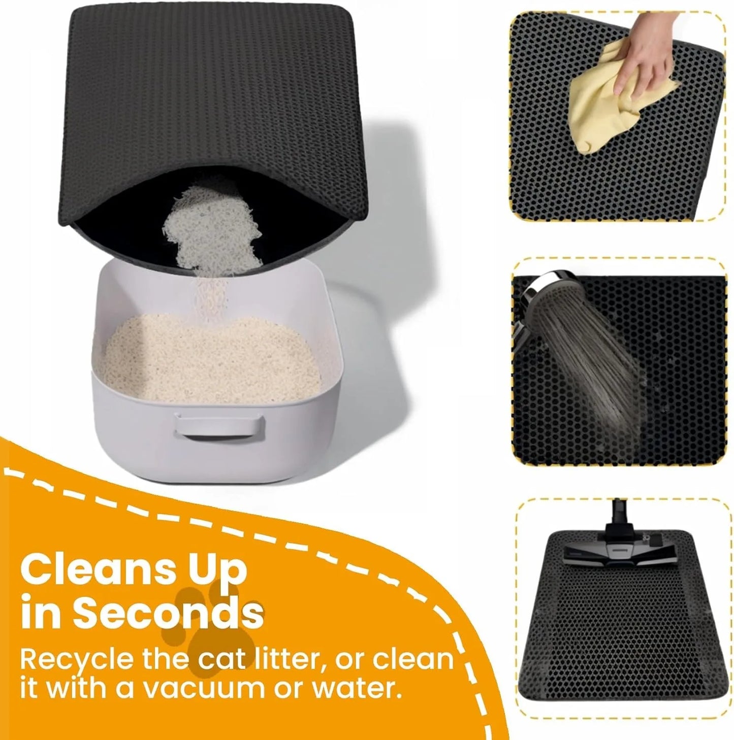 Tapis de Litière Double Couche pour Chat – Imperméable, Antidérapant et Facile à Nettoyer