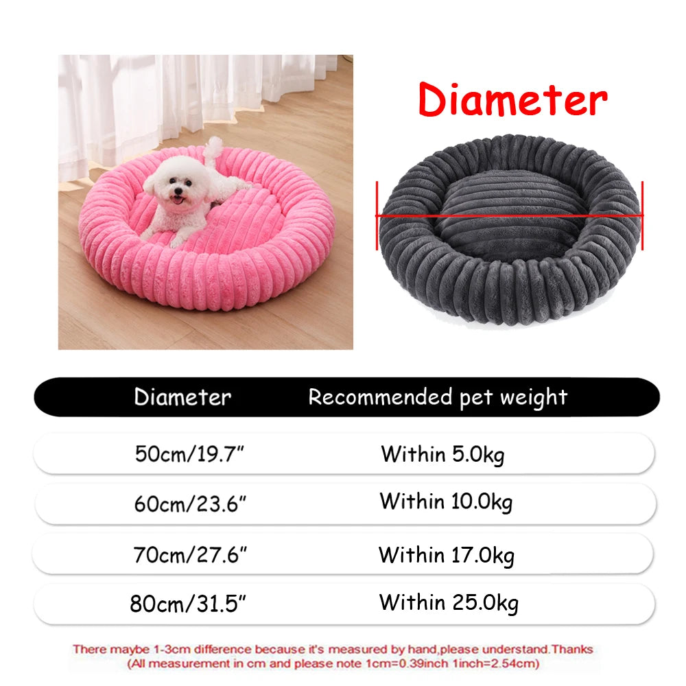 Lit Rond Ultra Doux pour Chien et Chat – Coussin Moelleux et Chaleureux