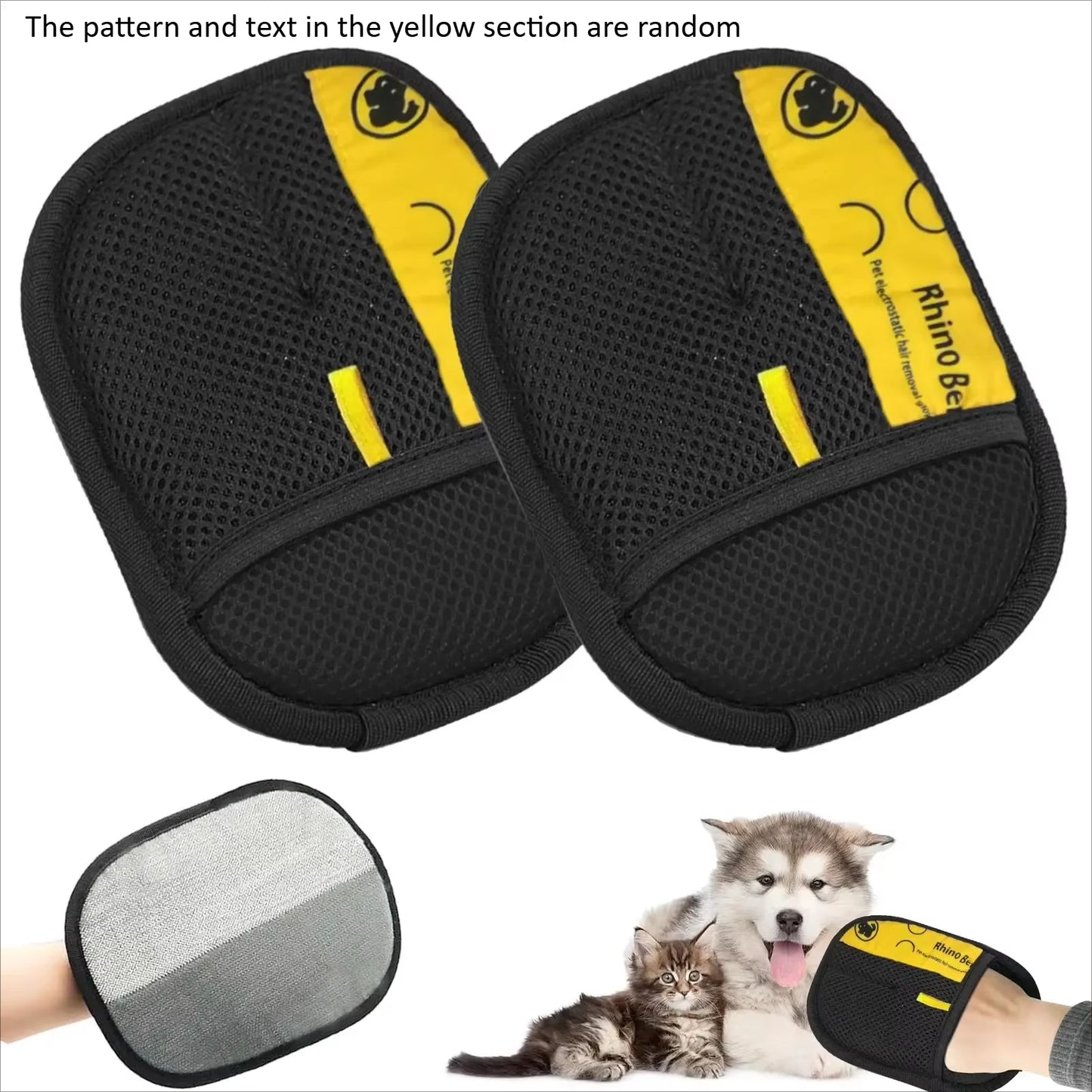 Lot de 2 gants de toilettage pour chats et animaux – brossage, massage et élimination des poils