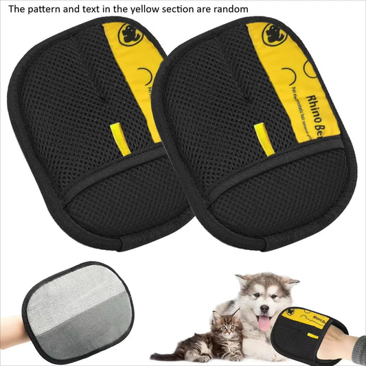 Lot de 2 gants de toilettage pour chats et animaux – brossage, massage et élimination des poils