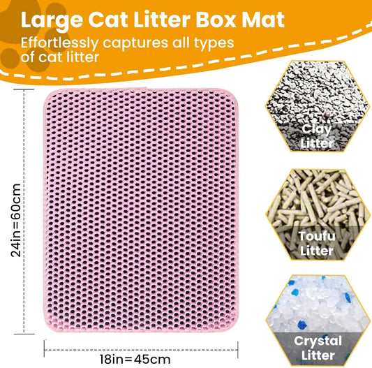 Tapis de Litière Double Couche pour Chat – Imperméable, Antidérapant et Facile à Nettoyer
