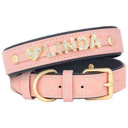 Collier en cuir personnalisé pour chien – Nom gravé gratuit