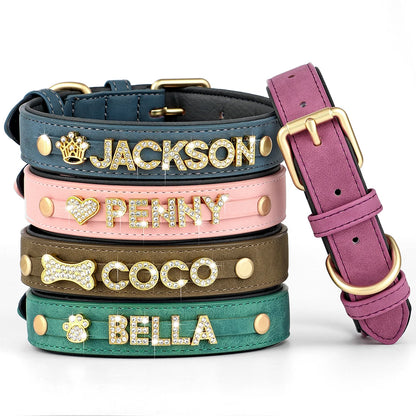 Collier en cuir personnalisé pour chien – Nom gravé gratuit