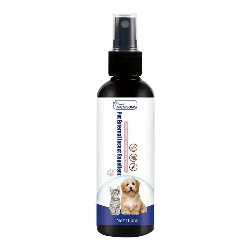 Vaporisateur anti-tiques pour chiens et chats, contrôle des tiques, bouteille de 100ml, animaux de compagnie et usage domestique