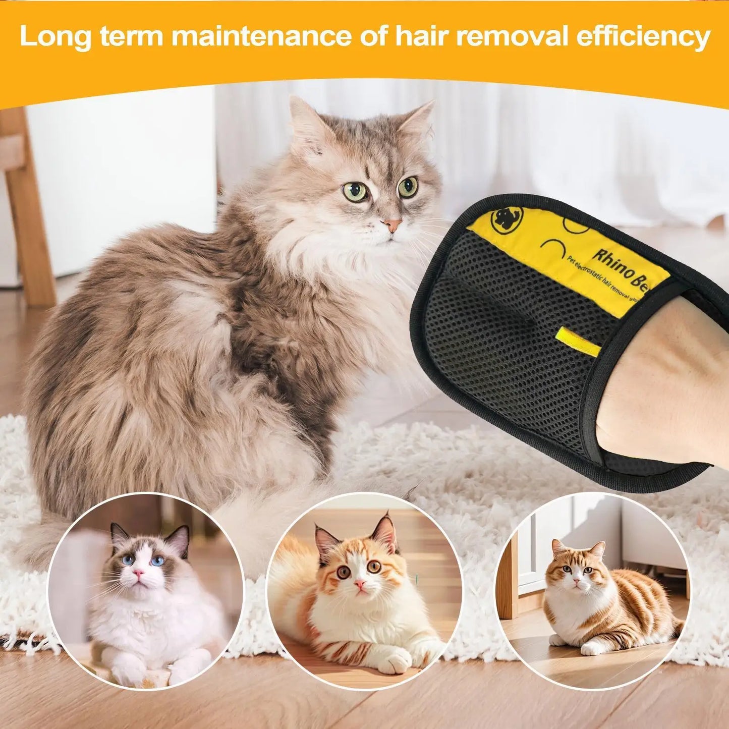 Lot de 2 gants de toilettage pour chats et animaux – brossage, massage et élimination des poils
