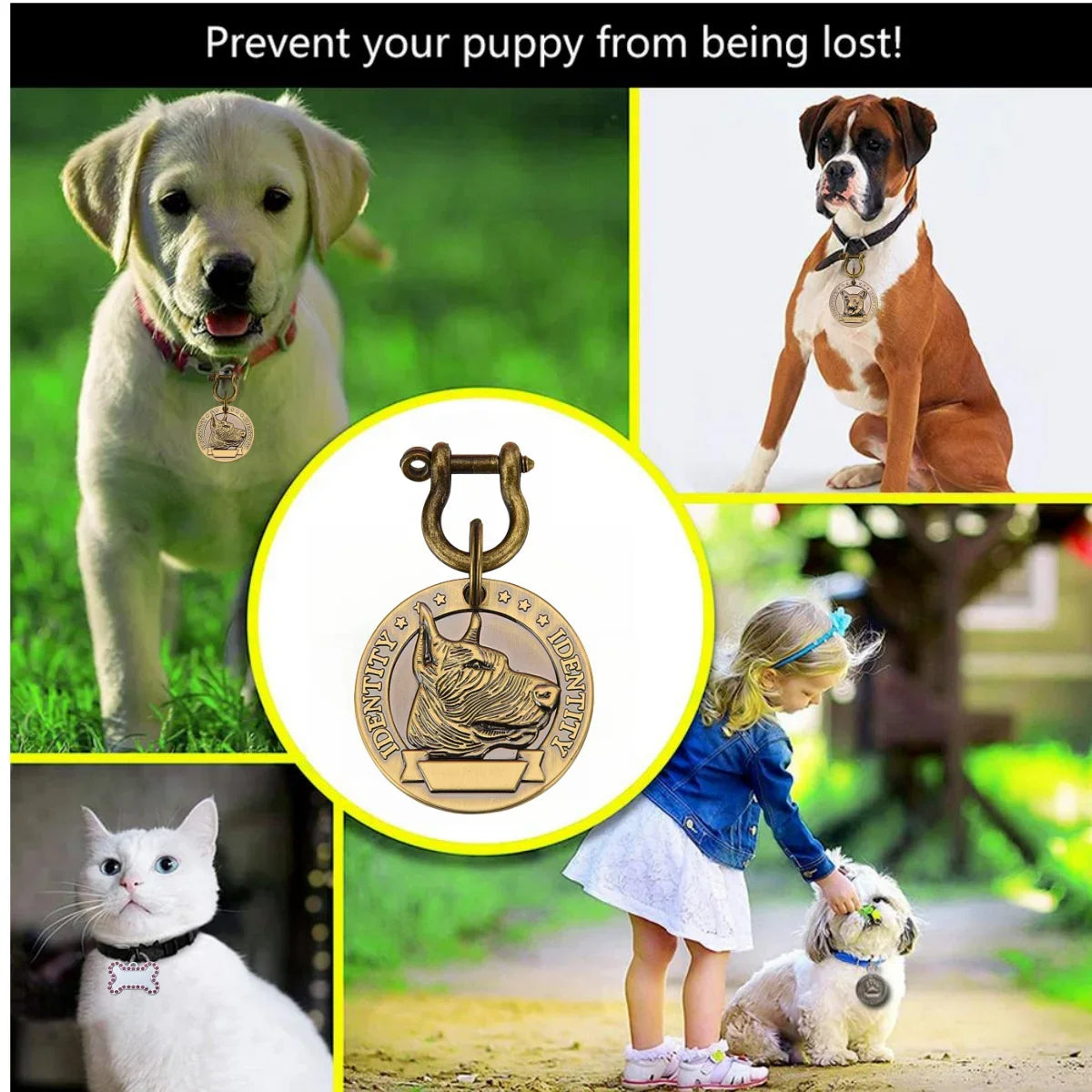 Paws & Loves™ Smart ID Tag – Pendentif Personnalisé pour Collier de Chien