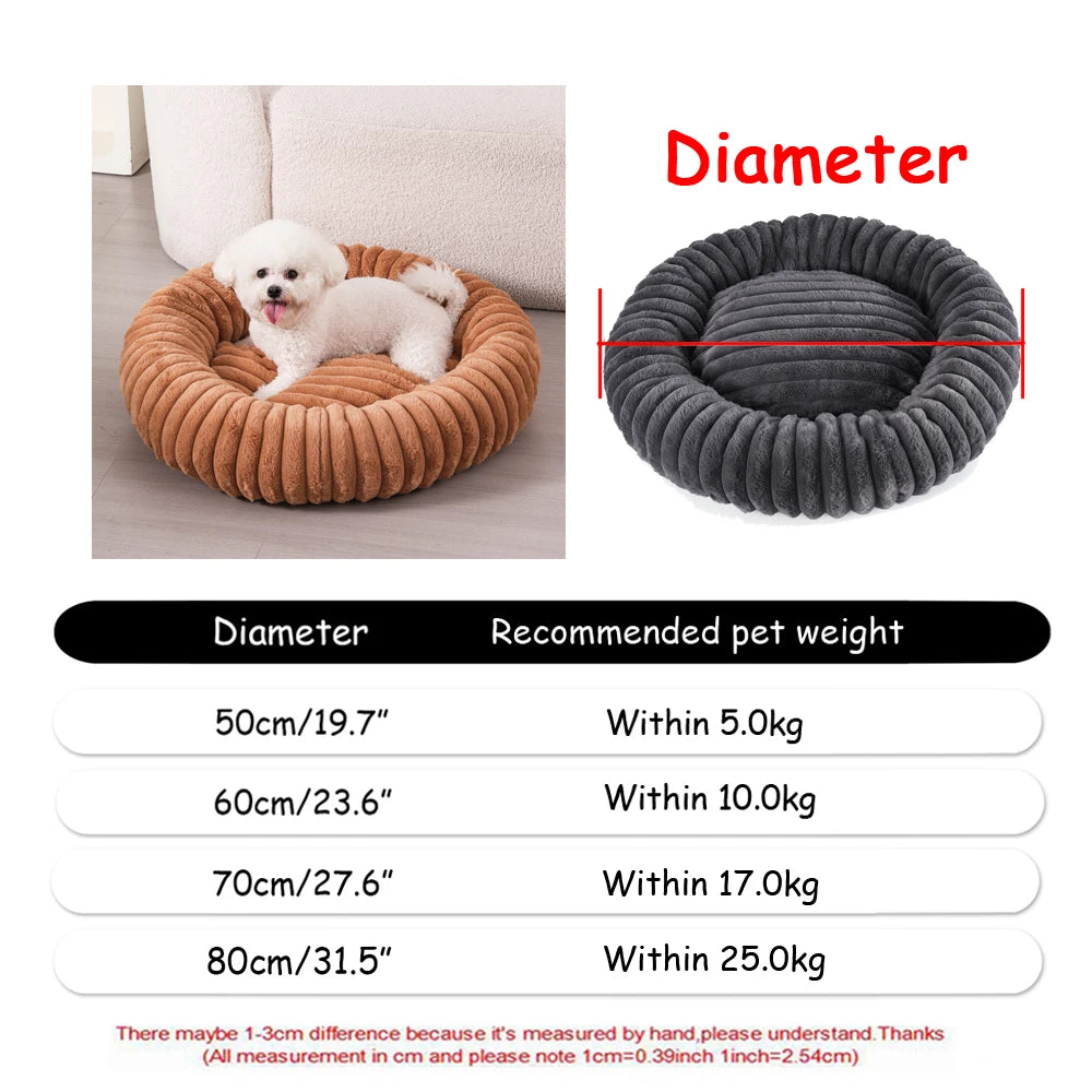 Lit Rond Ultra Doux pour Chien et Chat – Coussin Moelleux et Chaleureux