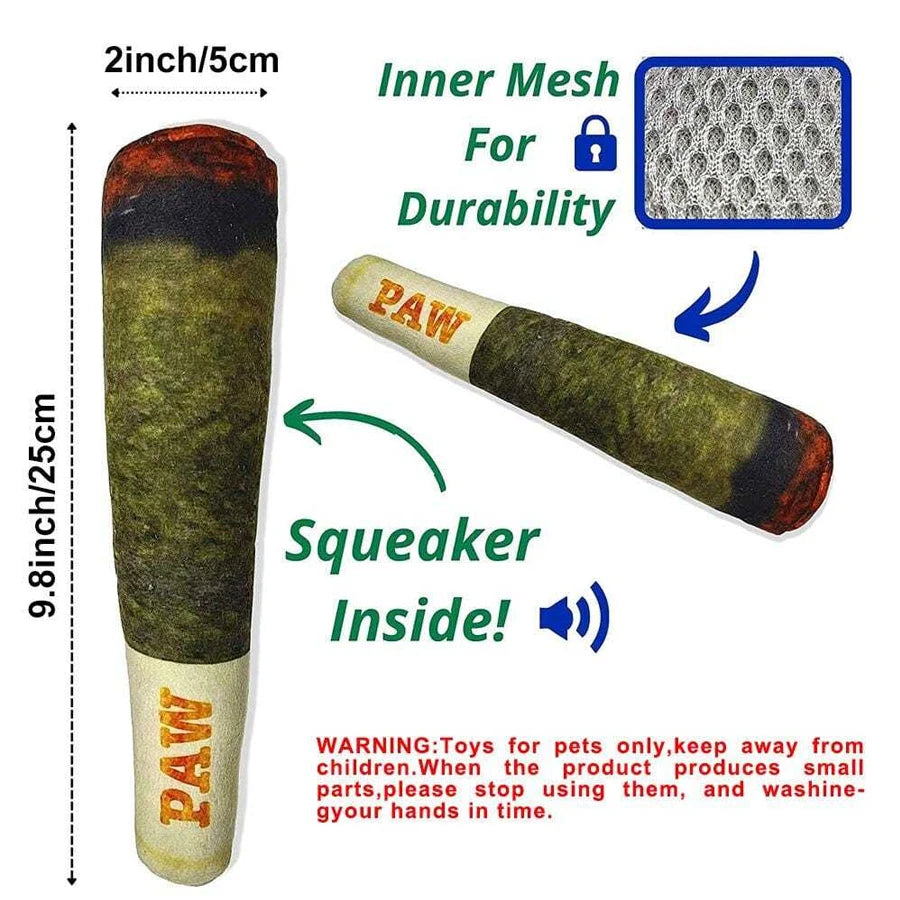 -Paws and Loves- CigarPaws – Jouet Interactif en Peluche avec Couineur pour Chien