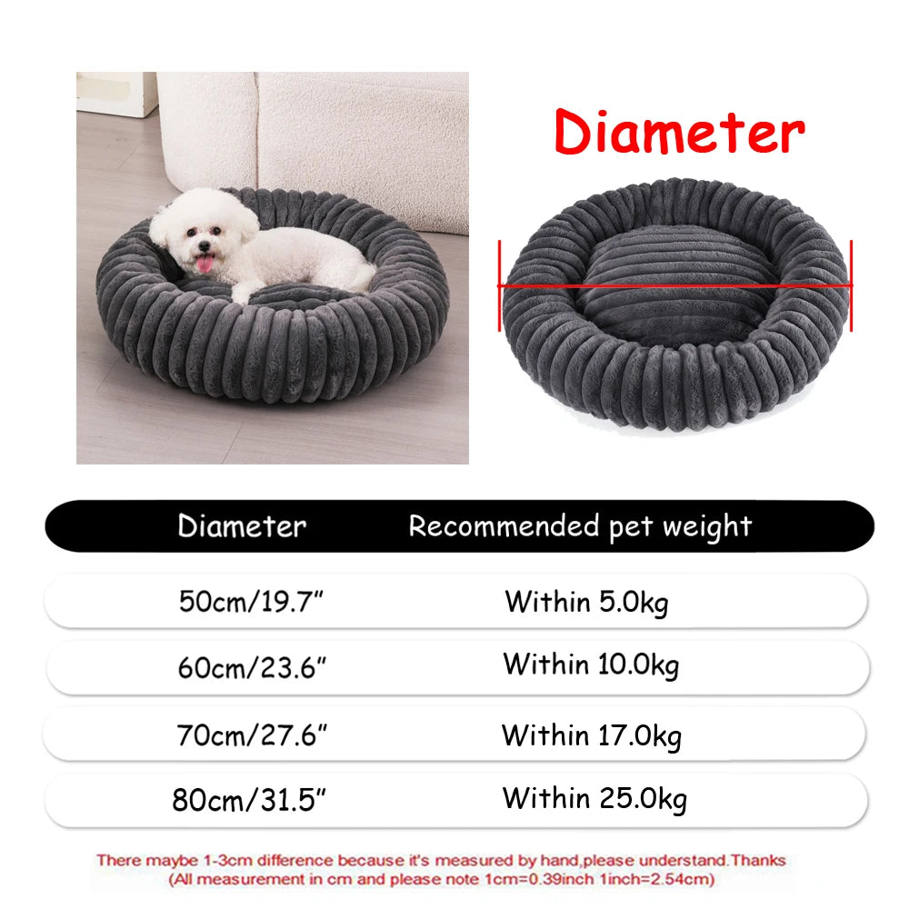 Lit Rond Ultra Doux pour Chien et Chat – Coussin Moelleux et Chaleureux