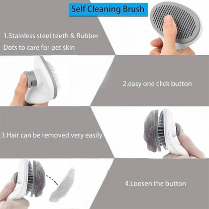 Brosse Magique de toilettage autonettoyante pour chiens et chats – Élimine les poils et démêle en douceur