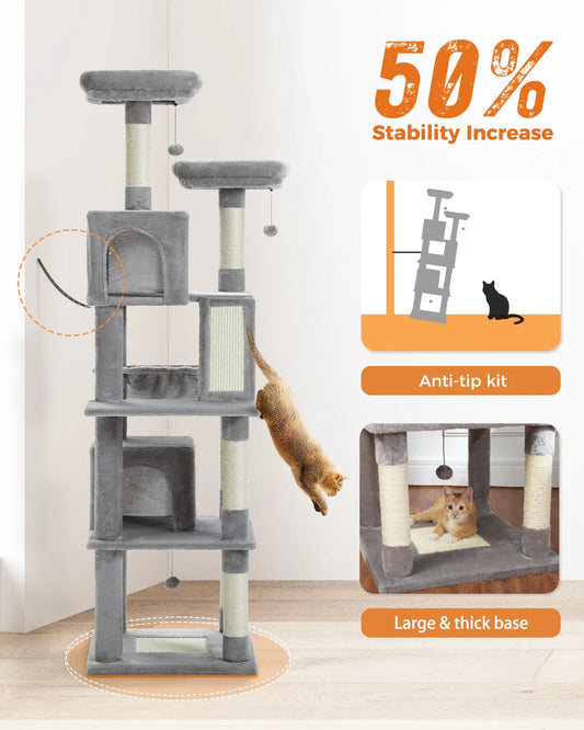 Paws & Loves™ Kitty Paradise – Centre d’Activités Multi-Niveaux pour Chats d’Intérieur