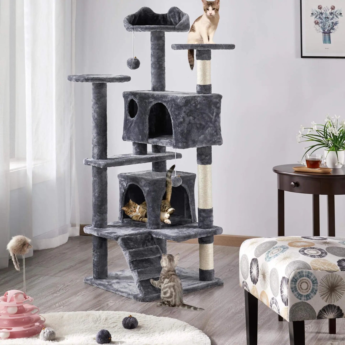 Paws & Loves™ Kitty Paradise – Centre d’Activités Multi-Niveaux pour Chats d’Intérieur