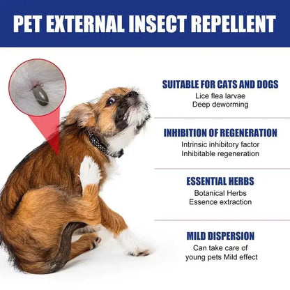 Vaporisateur anti-tiques pour chiens et chats, contrôle des tiques, bouteille de 100ml, animaux de compagnie et usage domestique