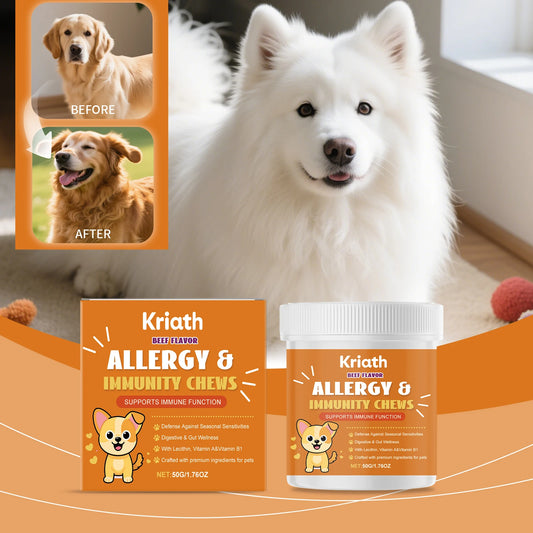 Paws & Loves Allergy Relief – Friandises Anti-Allergies pour Chiens, Peau Saine et Pelage Brillant