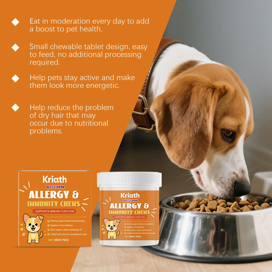 Paws & Loves Allergy Relief – Friandises Anti-Allergies pour Chiens, Peau Saine et Pelage Brillant