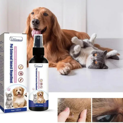 Vaporisateur anti-tiques pour chiens et chats, contrôle des tiques, bouteille de 100ml, animaux de compagnie et usage domestique