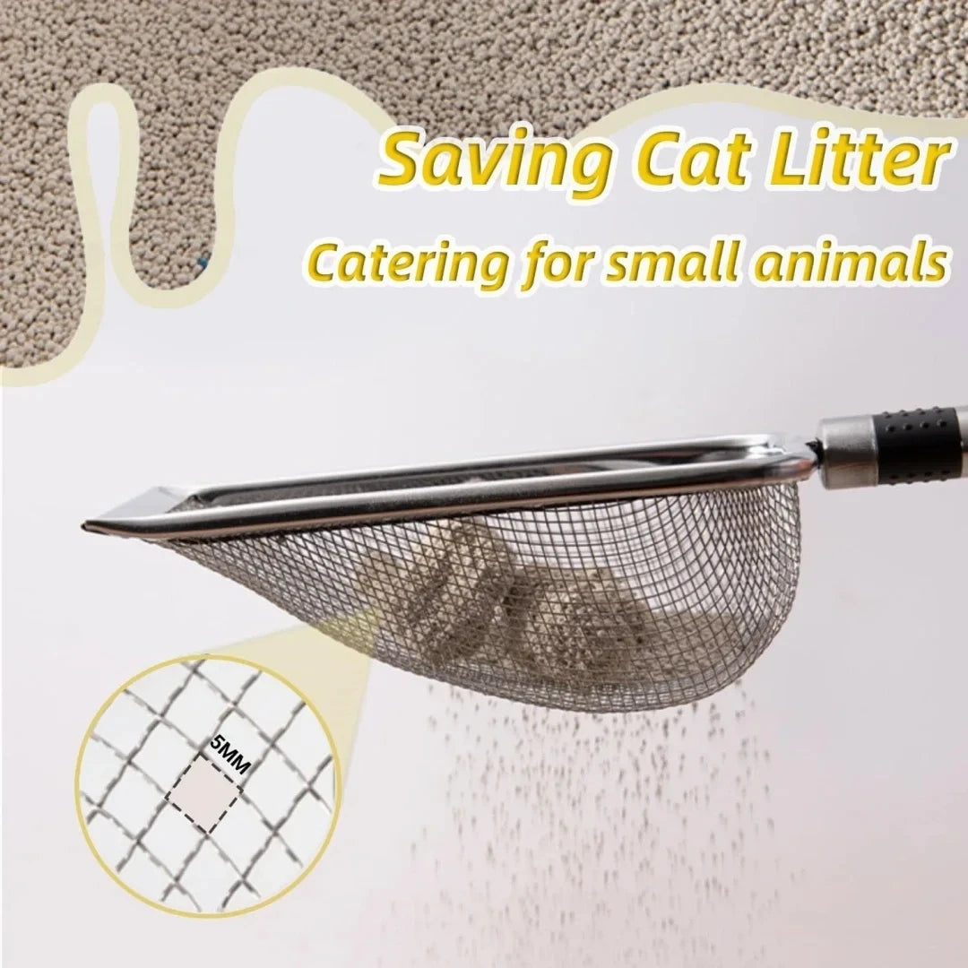 Pelle à litière pour chat en acier inoxydable