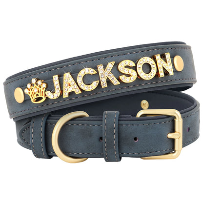 Collier en cuir personnalisé pour chien – Nom gravé gratuit