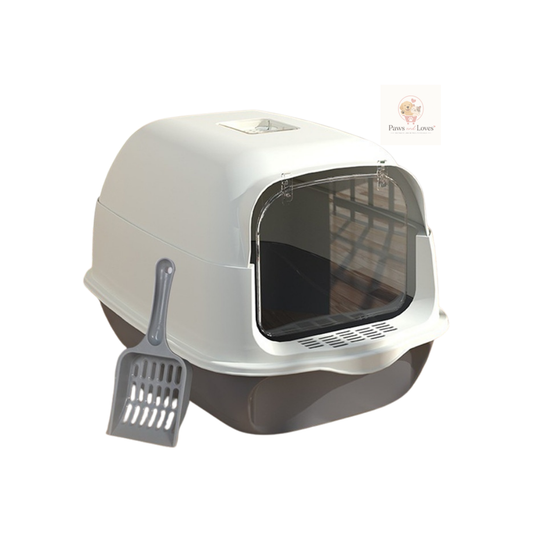 Paws & Loves™ PrivacyLoo Pro – Bac à Litière Fermé pour Chat avec Intimité Maximale